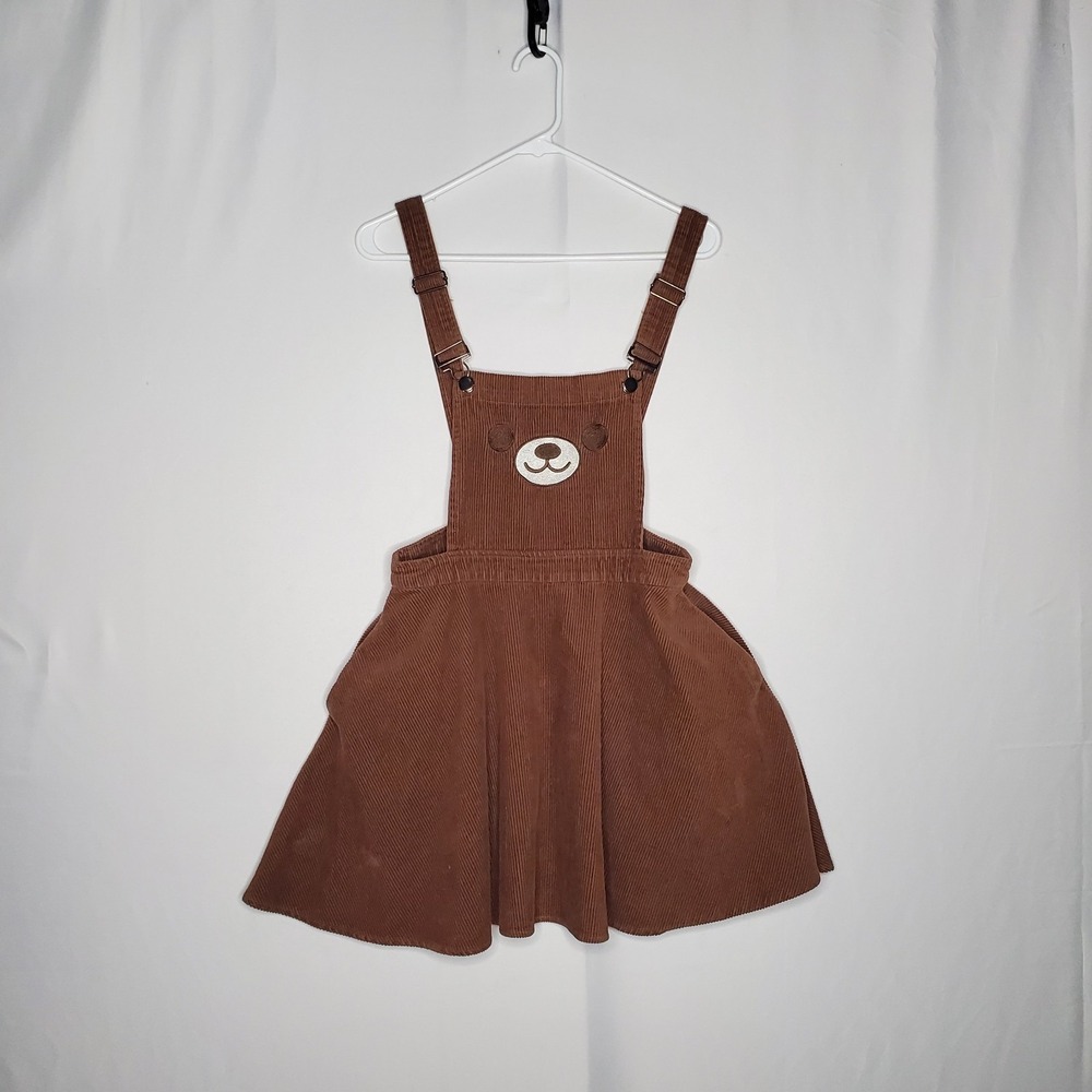 Hot‎ Topic Teddy Bear Corduroy Overall Dress Small Cottagecore Kawaii Kidcore